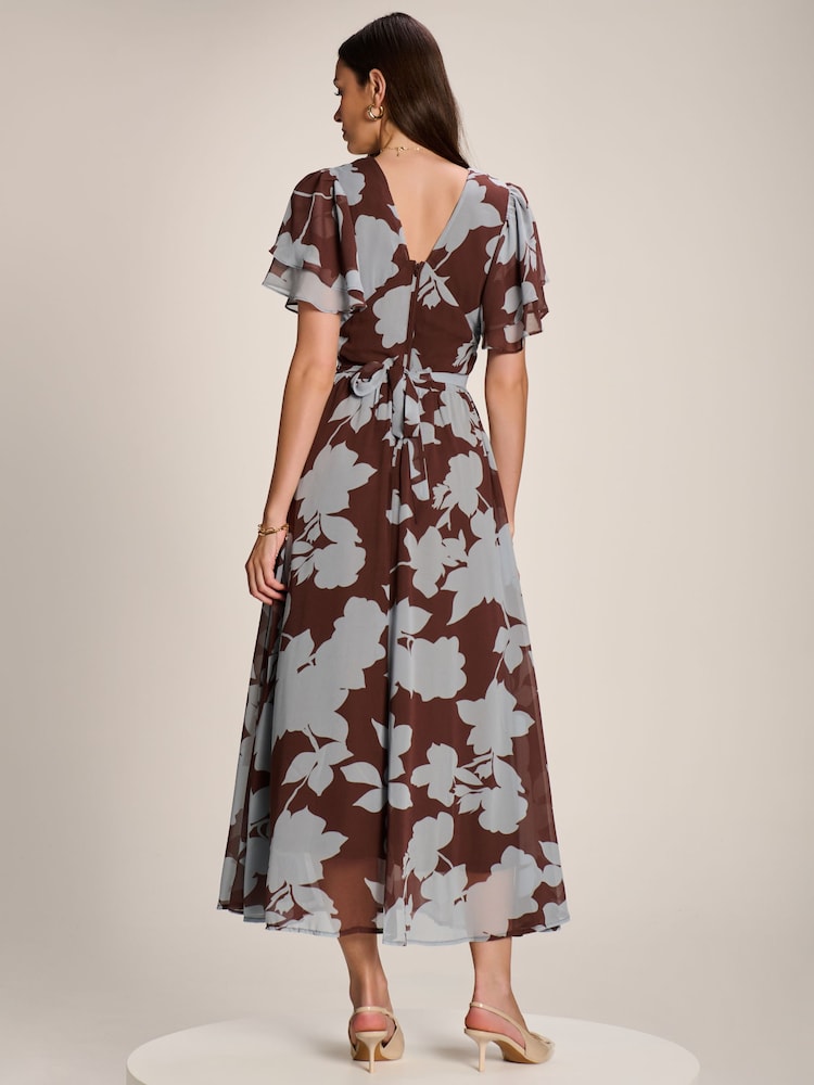 Jolie Moi Angel Sleeve Chiffon Maxi Dress - Imaginea 2 din 6