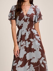 Jolie Moi Angel Sleeve Chiffon Maxi Dress - Imaginea 3 din 6