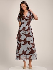 Jolie Moi Angel Sleeve Chiffon Maxi Dress - Imaginea 5 din 6