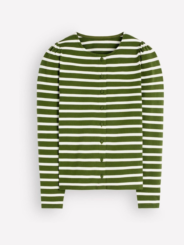 Listra verde - Camiseta Boden com mangas bufantes - Imagem 1 de 1