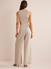Boden Natural V-Neck Occasion Jumpsuit - Image 2 of 6