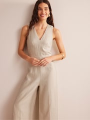 Boden Natural V-Neck Occasion Jumpsuit - Image 3 of 6