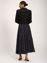 Negro - Jolie Moi Spotty Crinkle Mesh Maxi Skirt - Imagen 2 de 6