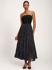 Negro - Jolie Moi Spotty Crinkle Mesh Maxi Skirt - Imagen 4 de 6