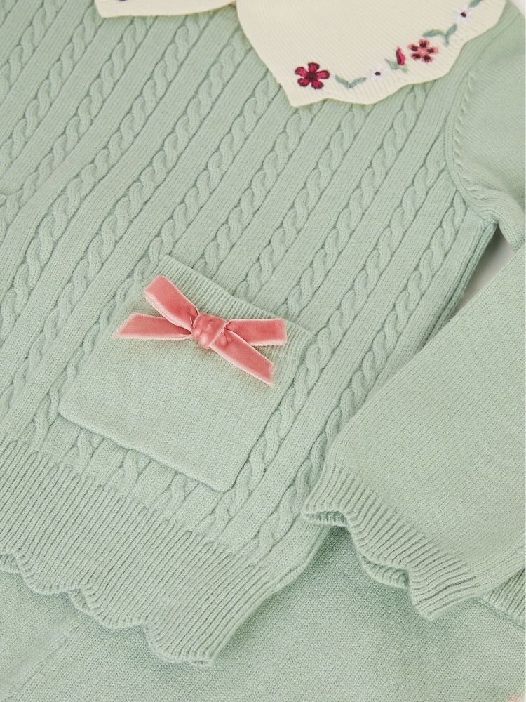 Monsoon Baby Cable Knit Jumper & Joggers Set - 4суретінің 4 суреті