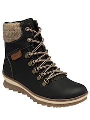 Lotus Jet Black Zip-Up Ankle Boots - Image 1 of 4