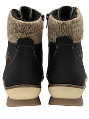 Lotus Jet Black Zip-Up Ankle Boots - Image 3 of 4