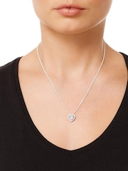 Beaverbrooks Sterling Silver Cubic Zirconia Heart Pendant And Stud Earrings Set - Image 3 of 4