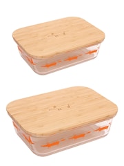 Scion Set of 2 Mr Fox Rectangular Glass Storage Dishes 1520ml & 1050ml - Image 2 of 2