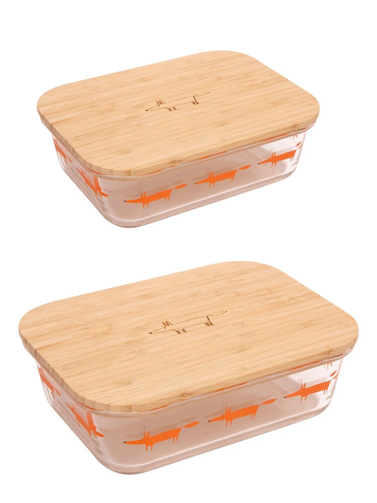 Scion Set of 2 Mr Fox Rectangular Glass Storage Dishes 1520ml & 1050ml - Image 2 of 2