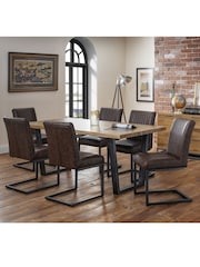 Julian Bowen Set of 2 Oak Brooklyn Dining Chairs - Image 1 of 5