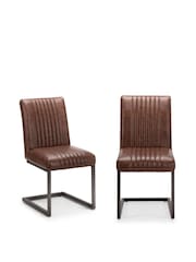 Julian Bowen Set of 2 Oak Brooklyn Dining Chairs - Image 2 of 5