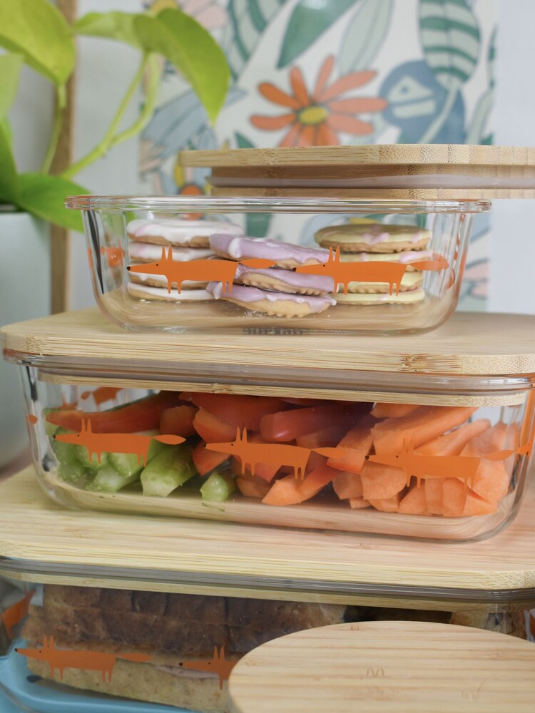 Scion Set of 2 Mr Fox Rectangular Glass Storage Dishes 640ml &1050ml - Image 1 of 2