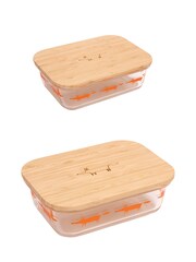 Scion Set of 2 Mr Fox Rectangular Glass Storage Dishes 640ml &1050ml - Image 2 of 2