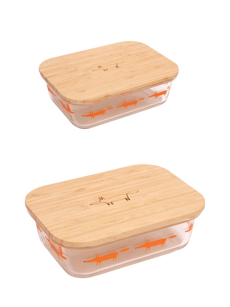 Scion Set of 2 Mr Fox Rectangular Glass Storage Dishes 640ml &1050ml - Image 2 of 2