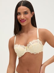 Boux Avenue Yellow Faye Spot Mesh Balconette Bra - Image 1 of 5