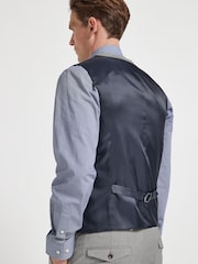 Grey Herringbone Suit Waistcoat - Image 2 of 6