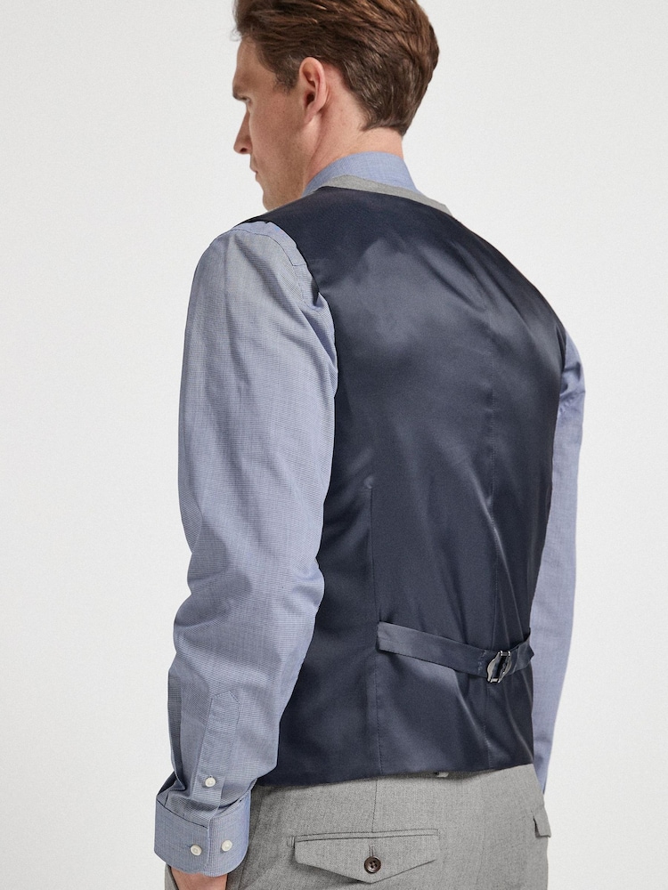 Grey Herringbone Suit Waistcoat - Image 2 of 6