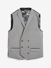 Grey Herringbone Suit Waistcoat - Image 5 of 6
