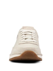 Clarks White Suede Craftrun Lace Trainers - Image 5 of 8