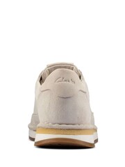Clarks White Suede Craftrun Lace Trainers - Image 6 of 8
