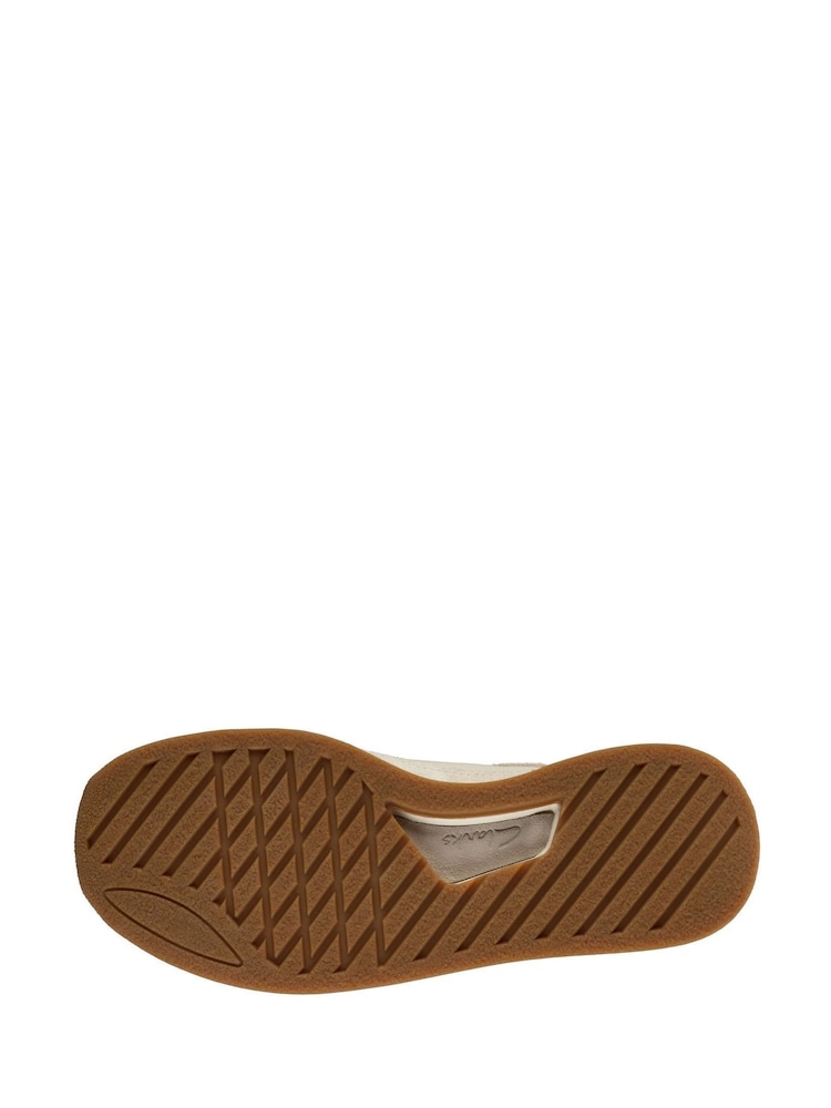 Clarks White Suede Craftrun Lace Trainers - Image 8 of 8