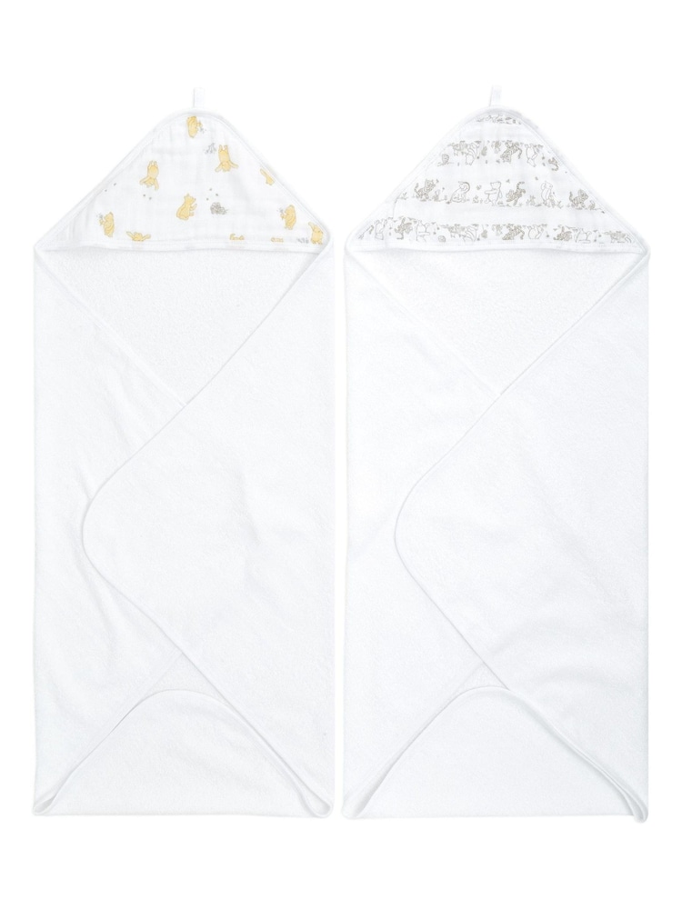 aden + anais Essentials Disney™ Baby - Winnie + Friends Hooded Towels Two Pack - Image 1 of 4