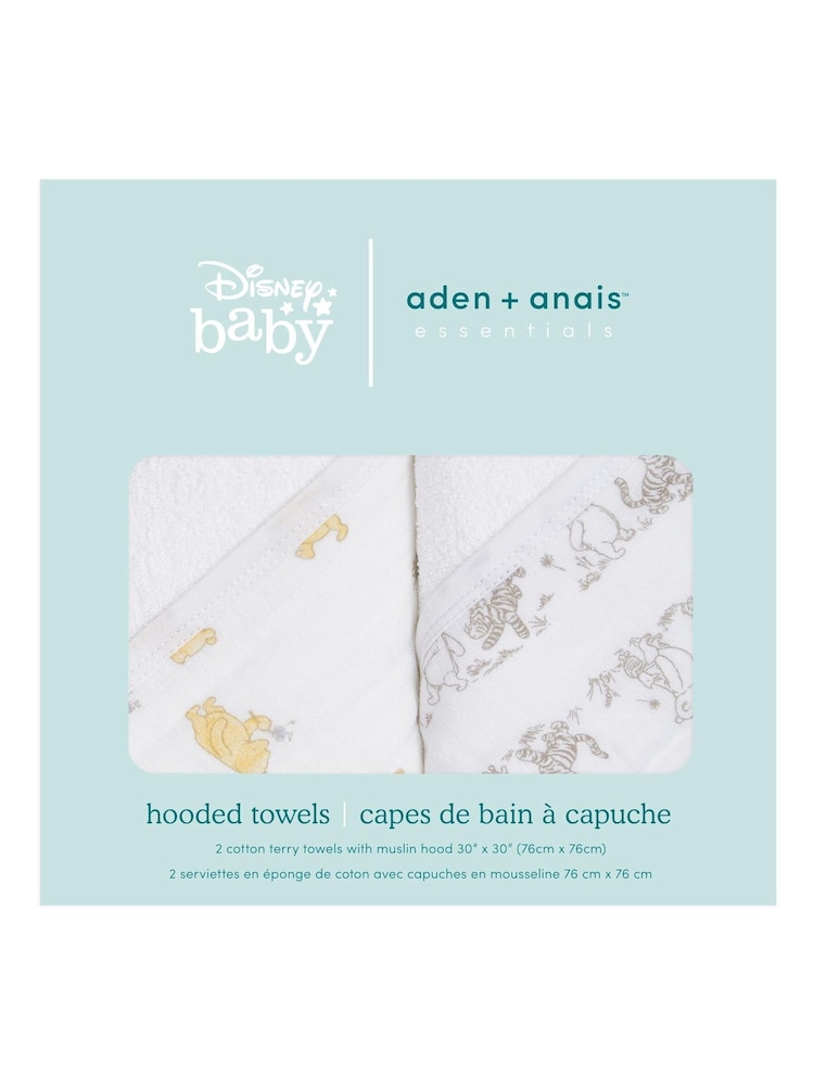aden + anais Essentials Disney™ Baby - Komplet dveh brisač s kapuco Winnie + Friends - Slika 2 iz 4 aden + anais Essentials Disney™ Baby - Komplet dveh brisač s kapuco Winnie + Friends - Slika 2 iz 4