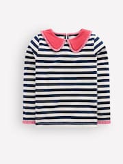 Azul - Camisa Boden estilo bretão com gola - Imagem 1 de 3