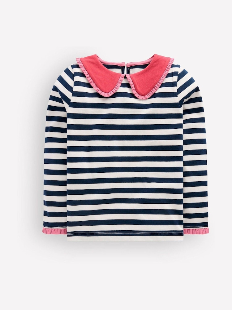 Azul - Camisa Boden estilo bretão com gola - Imagem 1 de 3