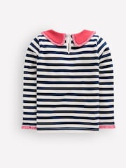 Azul - Camisa Boden estilo bretão com gola - Imagem 2 de 3