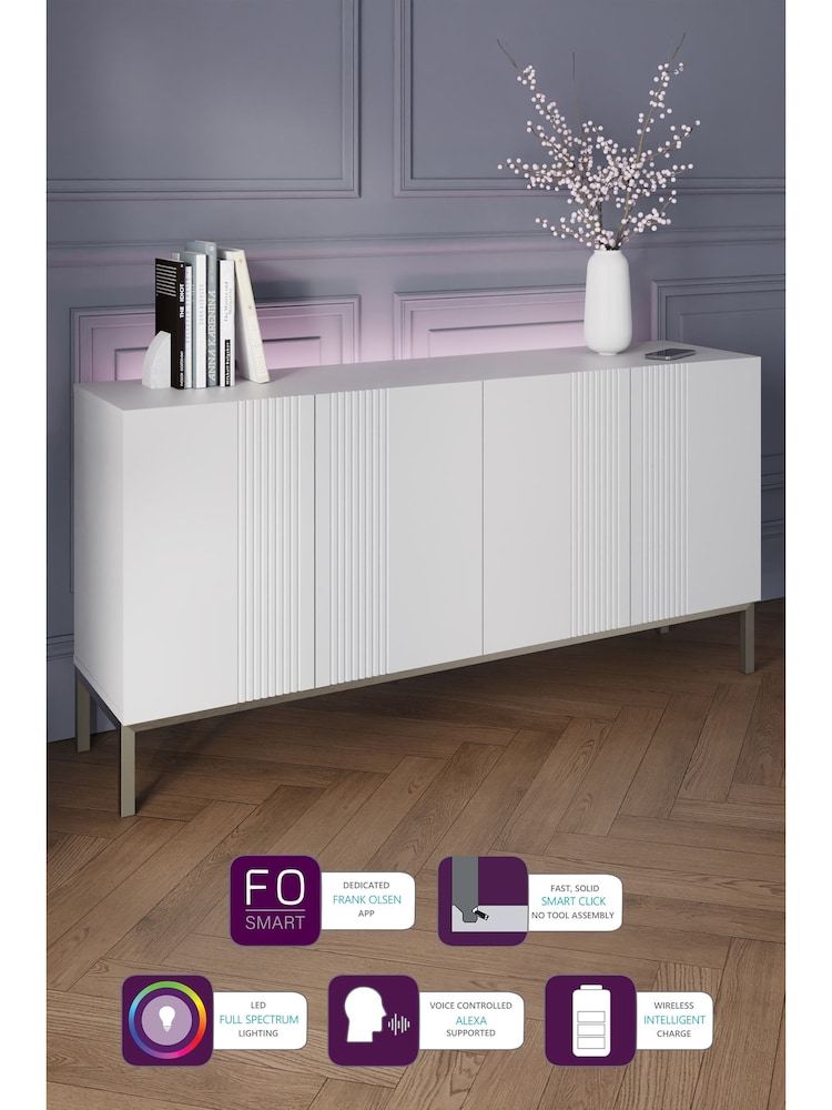 Frank Olsen White Iona 4 Door Large Sideboard - Image 1 of 7