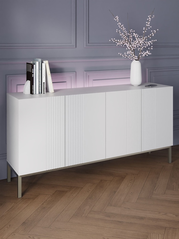 Frank Olsen White Iona 4 Door Large Sideboard - Image 2 of 6