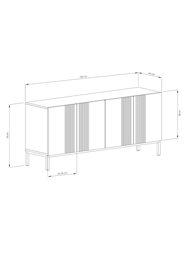 Frank Olsen White Iona 4 Door Large Sideboard - Image 7 of 7
