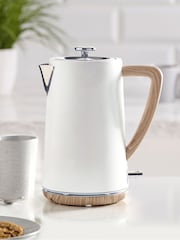 White Bronx Wood Effect Kettle - Image 1 of 7