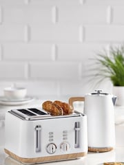 White Bronx Wood Effect Kettle - Image 2 of 7