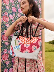 Cath Kidston Blue/Red Woven 100% Cotton Tote - Image 1 of 11