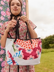 Cath Kidston Blue/Red Woven 100% Cotton Tote - Image 2 of 11