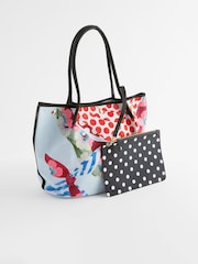 Cath Kidston Blue/Red Woven 100% Cotton Tote - Image 6 of 11