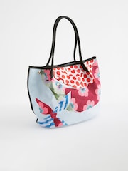 Cath Kidston Blue/Red Woven 100% Cotton Tote - Image 7 of 11