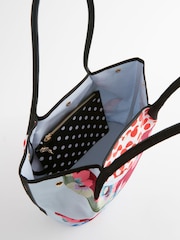 Cath Kidston Blue/Red Woven 100% Cotton Tote - Image 8 of 11