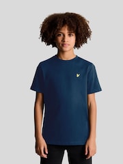 Lyle & Scott Apres Blue Boys Essentials 100% Cotton Crew Neck T-Shirt - Image 1 of 3