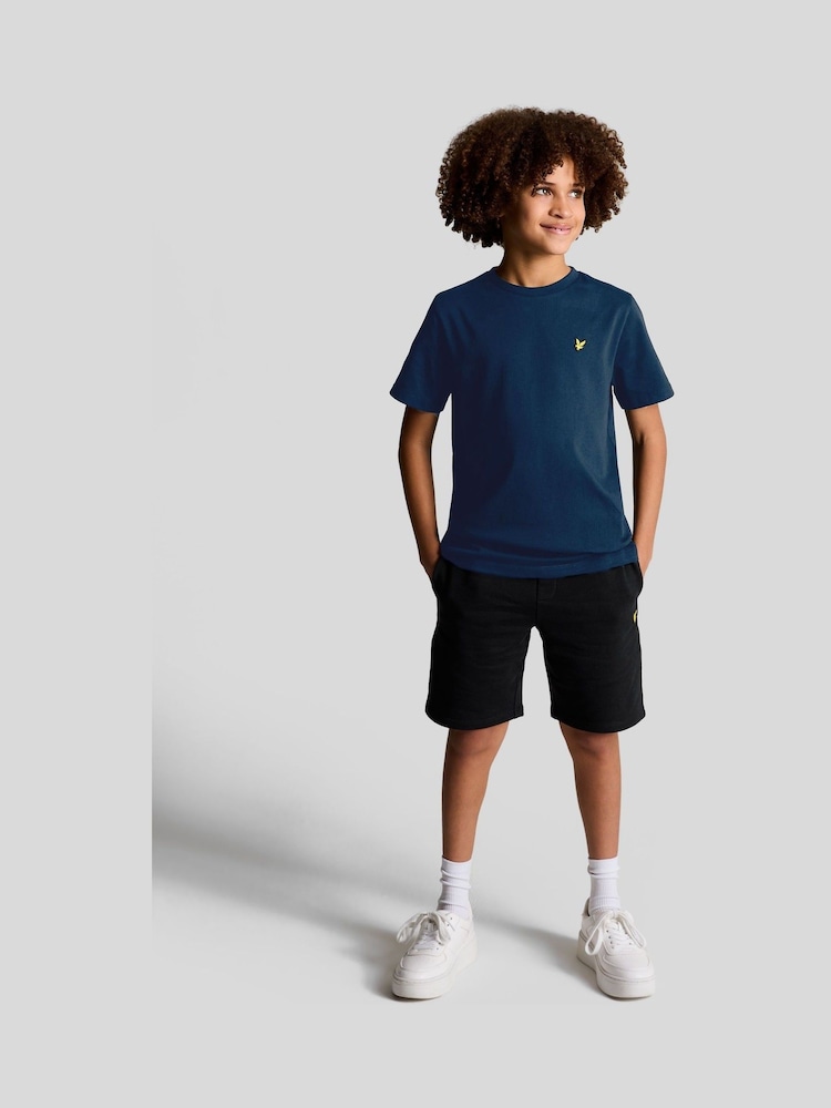 Lyle & Scott Apres Blue Boys Essentials 100% Cotton Crew Neck T-Shirt - Image 2 of 3