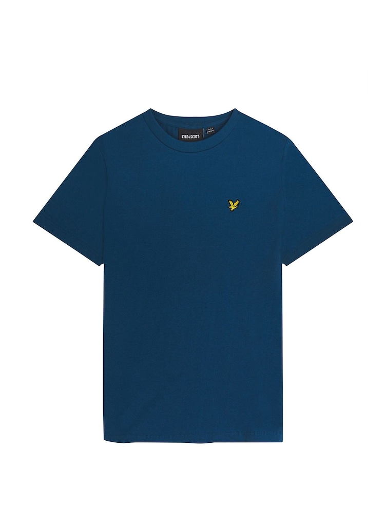 Lyle & Scott Apres Blue Boys Essentials 100% Cotton Crew Neck T-Shirt - Image 3 of 3