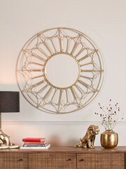 Pacific Gold Metal Frame Round Wall Mirror - Image 1 of 4