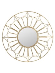Pacific Gold Metal Frame Round Wall Mirror - Image 2 of 4