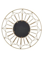 Pacific Gold Metal Frame Round Wall Mirror - Image 4 of 4