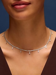 Accessorize 925 Sterling Silver Omega Charm Necklace - Image 2 of 2
