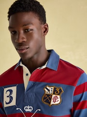 Joules Embellished Red Classic Fit Polo Shirt - Image 4 of 8