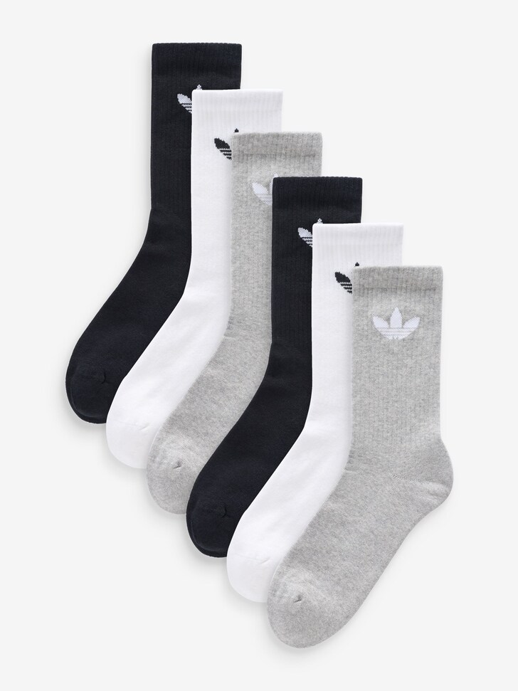 adidas Originals Light Blue Trefoil Crew Socks 6 Pack